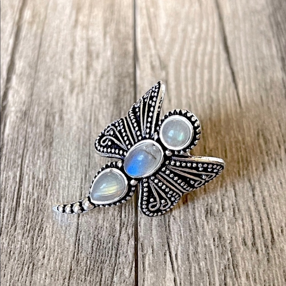 Moonstone Dragonfly Ring - Picture 4 of 6